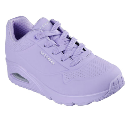 Purple - Side - Skechers Womens-Ladies Uno Stand On Air Pastel Trainers