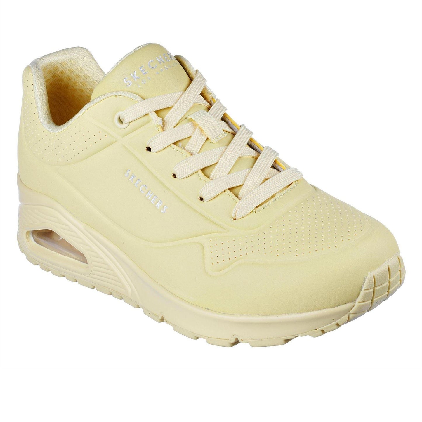 Yellow - Side - Skechers Womens-Ladies Uno Stand On Air Pastel Trainers