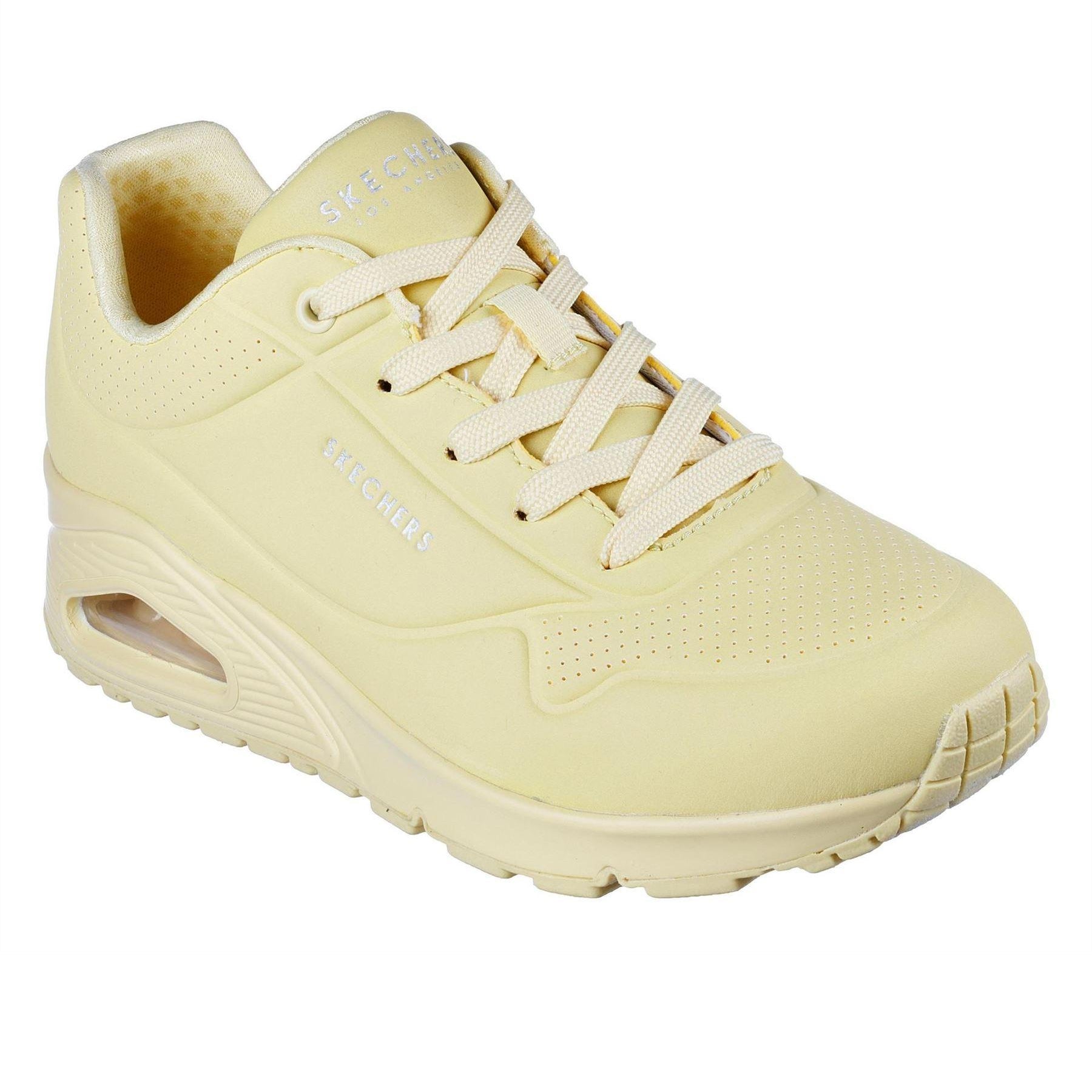 Yellow - Side - Skechers Womens-Ladies Uno Stand On Air Pastel Trainers