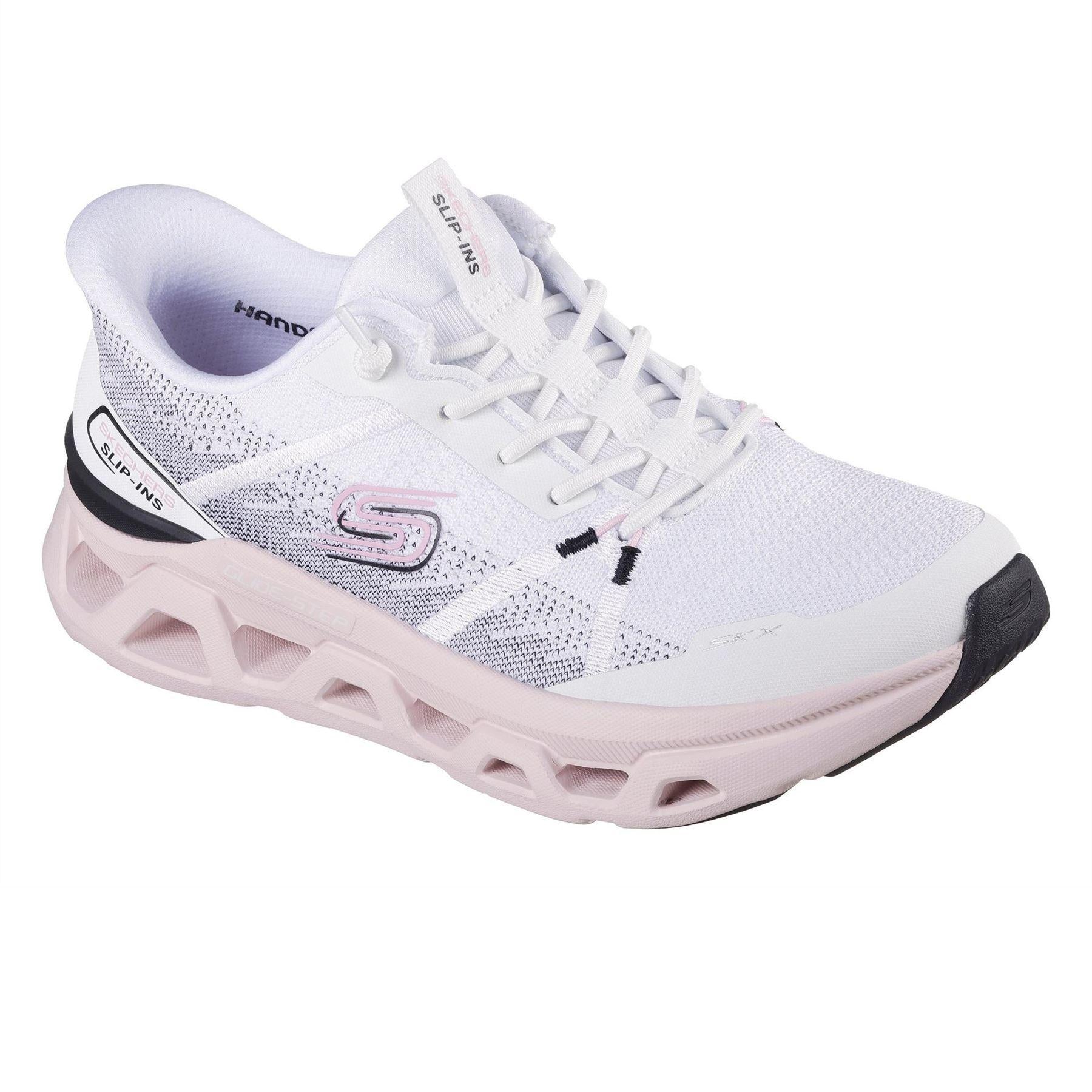 White-Pink - Side - Skechers Womens-Ladies Engineered Trainers