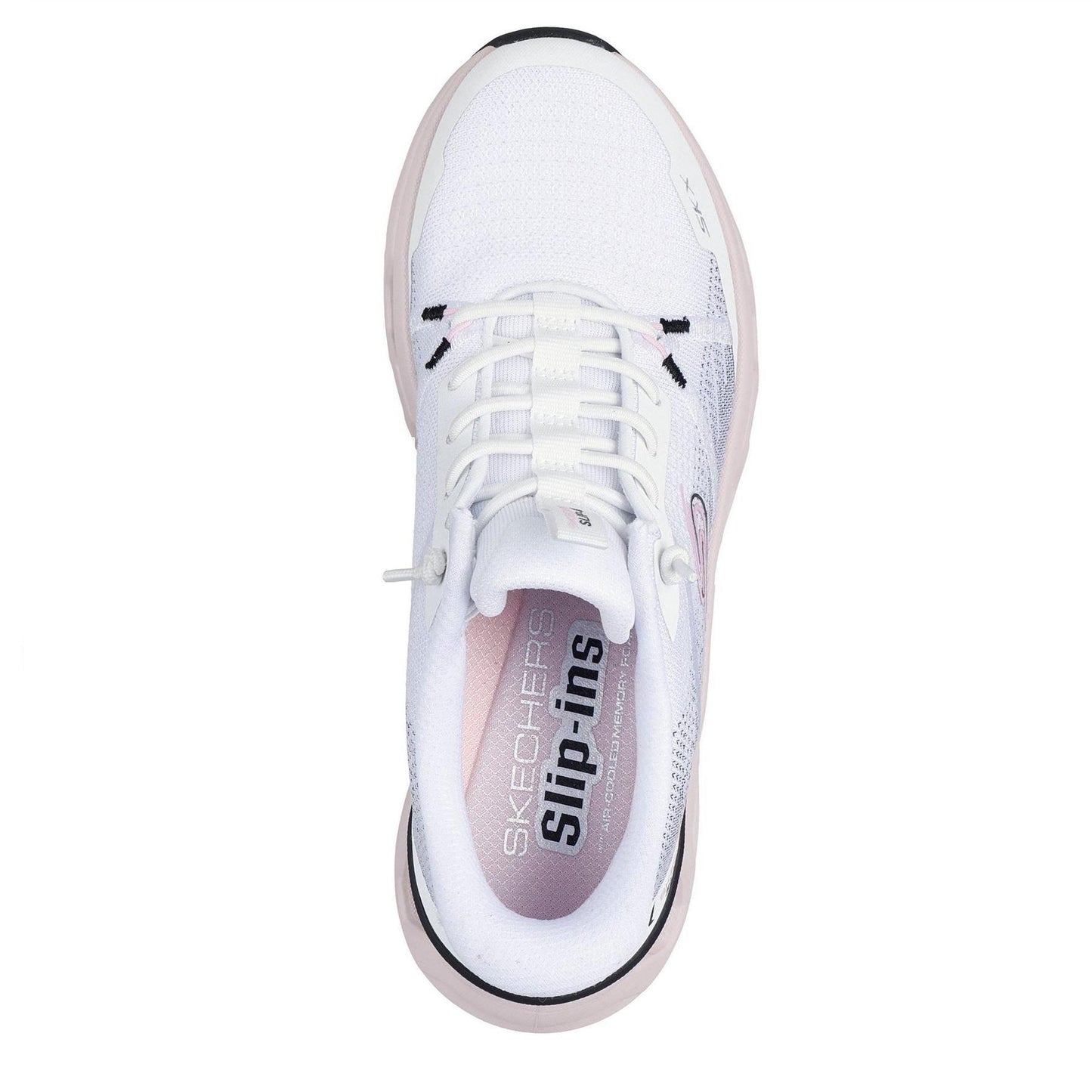 White-Pink - Lifestyle - Skechers Womens-Ladies Engineered Trainers