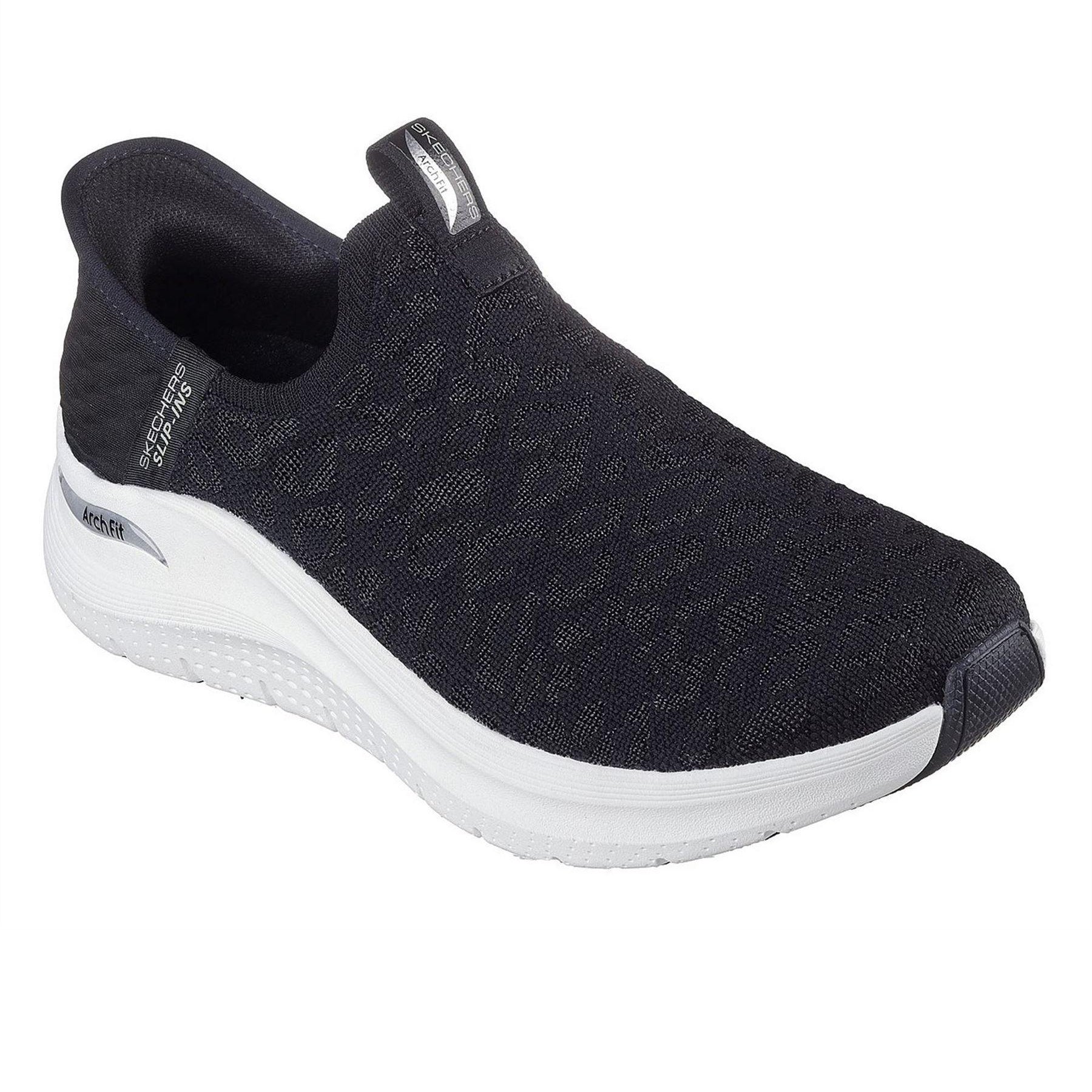 Black - Side - Skechers Womens-Ladies Arch Fit 2.0 Jacquard Trainers