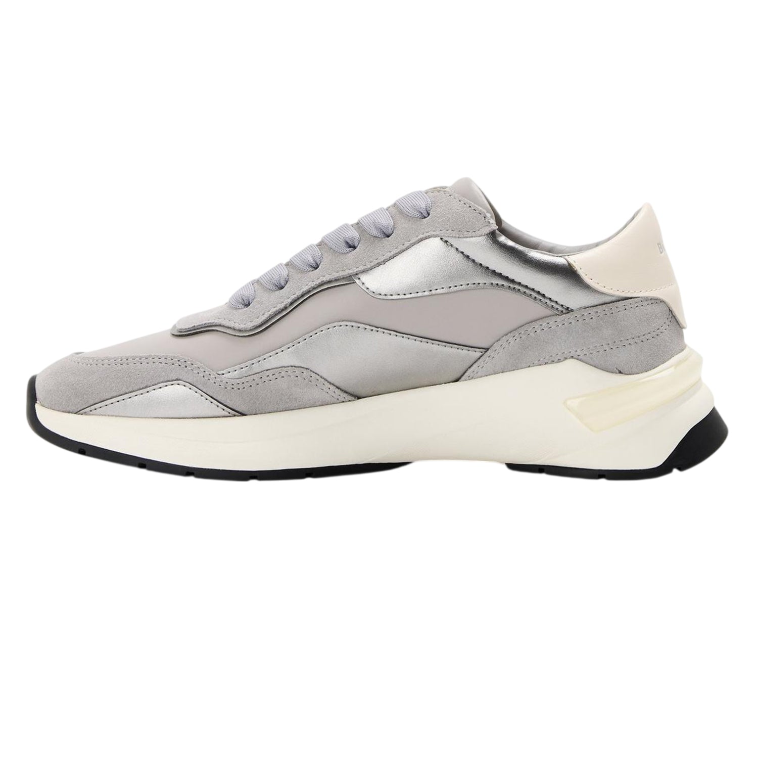 Medium Grey - Back - Boss Womens-Ladies Skylar Leather Trainers