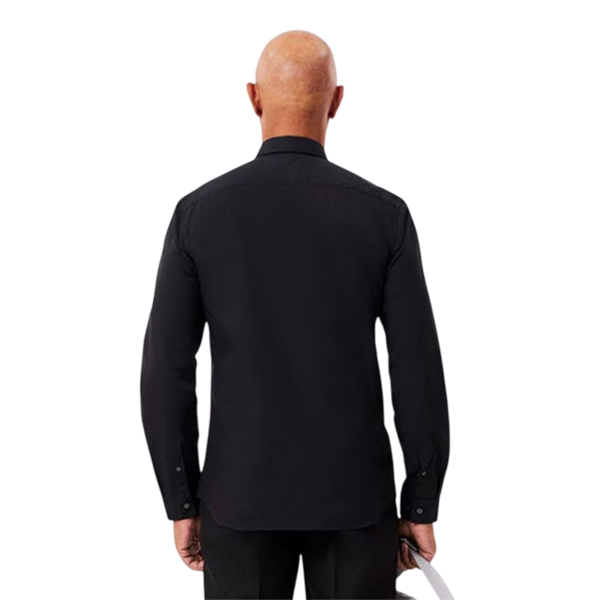 Black - Back - Lacoste Mens Oxford Long-Sleeved Shirt
