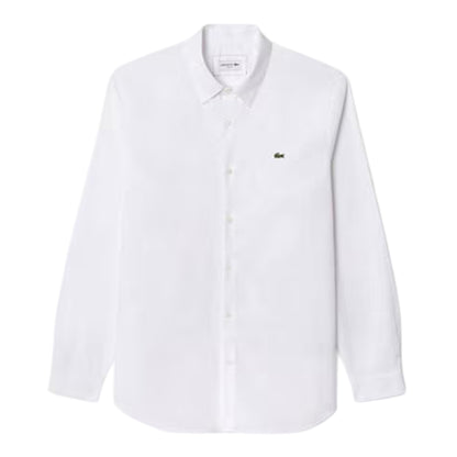 White - Front - Lacoste Mens Oxford Long-Sleeved Shirt