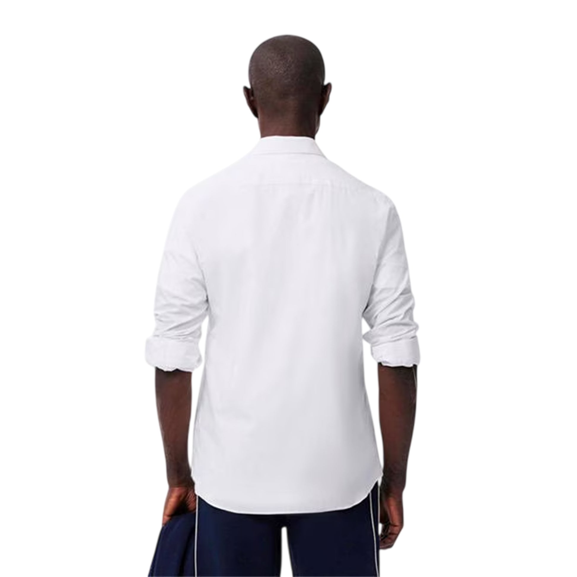 White - Back - Lacoste Mens Oxford Long-Sleeved Shirt
