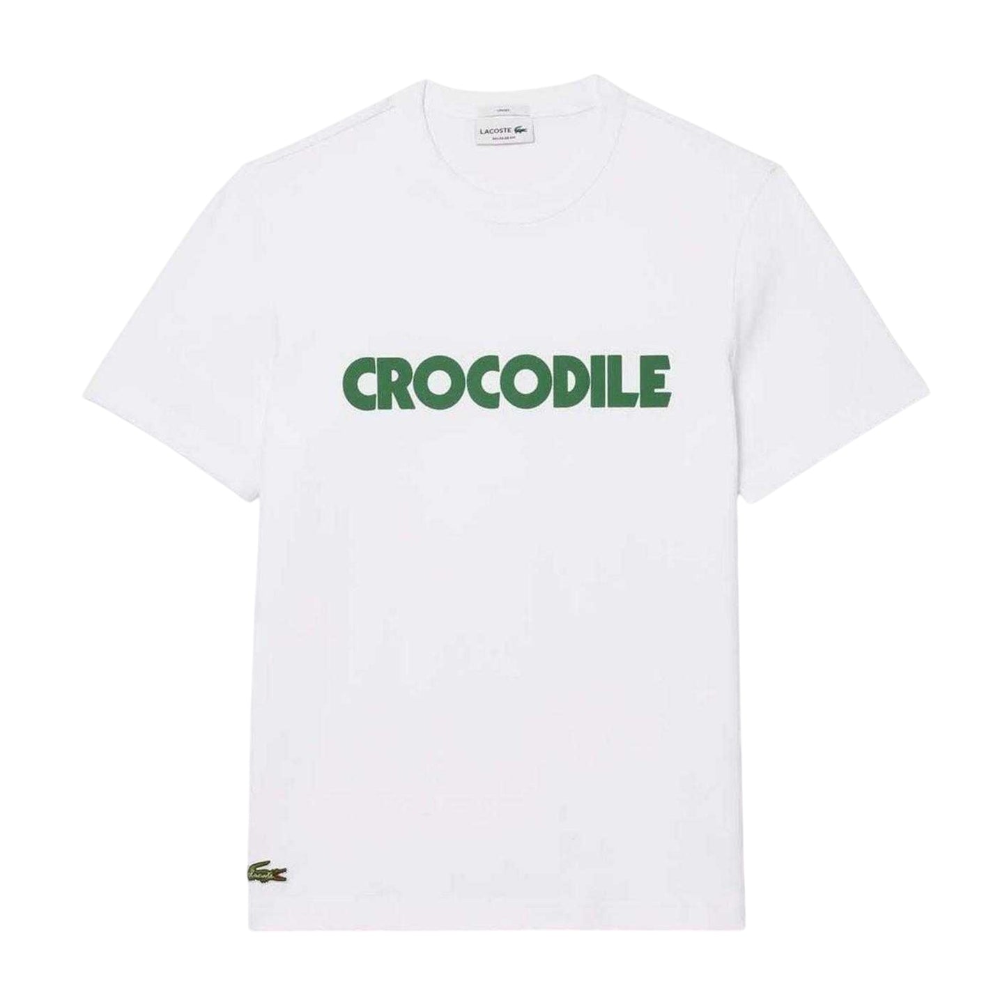 White - Front - Lacoste Mens Graphic Print Cotton T-Shirt