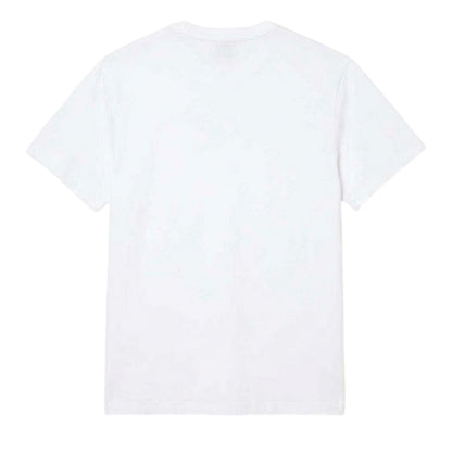 White - Back - Lacoste Mens Embroidered Logo Cotton T-Shirt