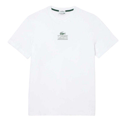 White - Front - Lacoste Mens Embroidered Logo Cotton T-Shirt