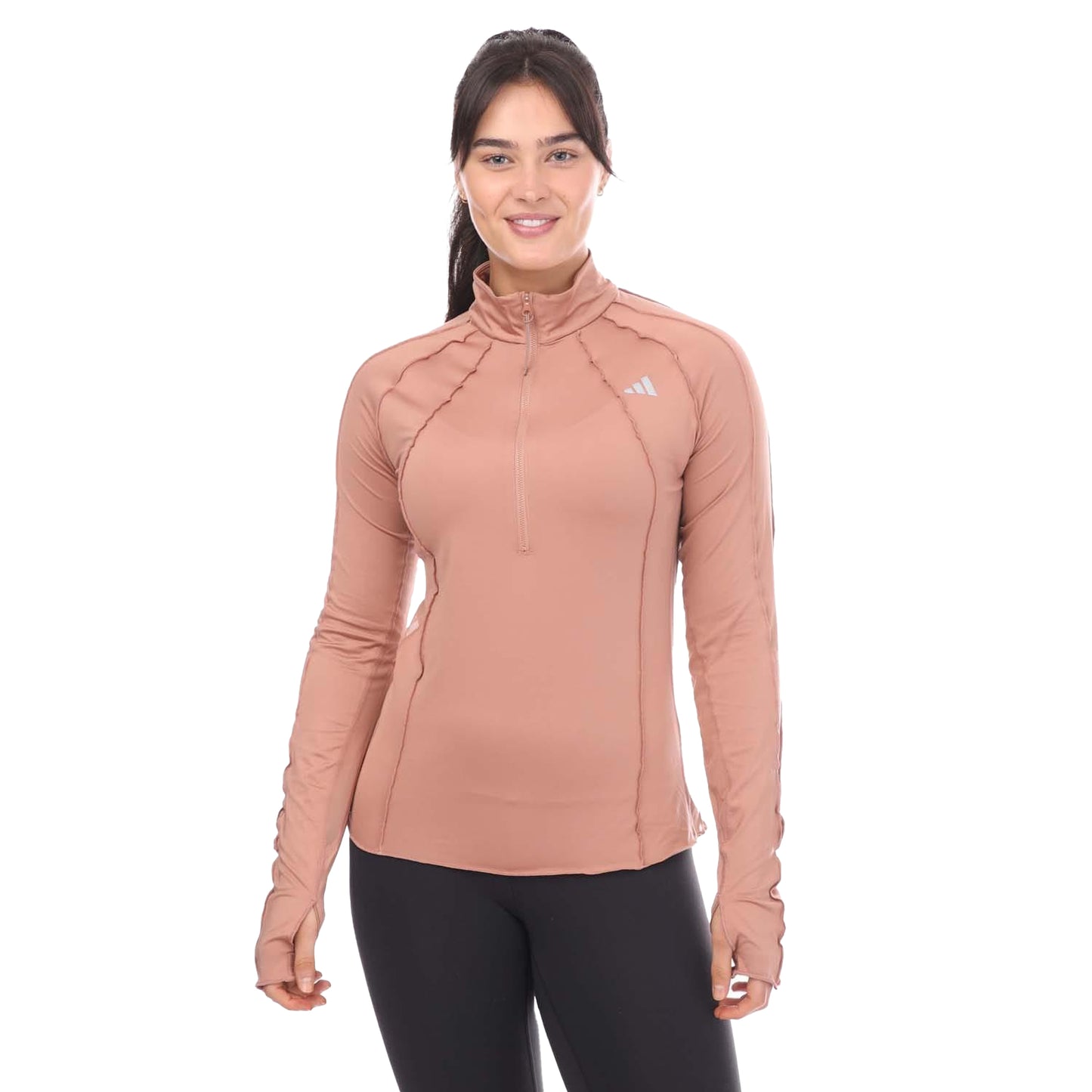 Grey - Front - Adidas Womens-Ladies Collective Power Long-Sleeved Top