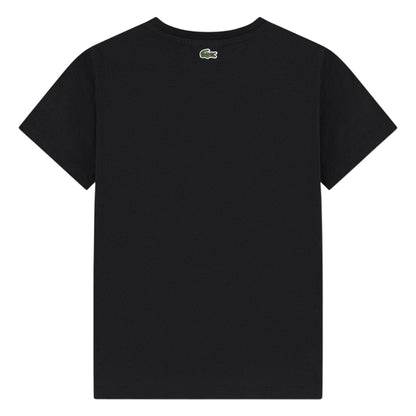 Black - Back - Lacoste Childrens-Kids Puffy Logo Regular T-Shirt