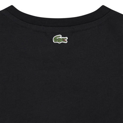 Black - Side - Lacoste Childrens-Kids Puffy Logo Regular T-Shirt
