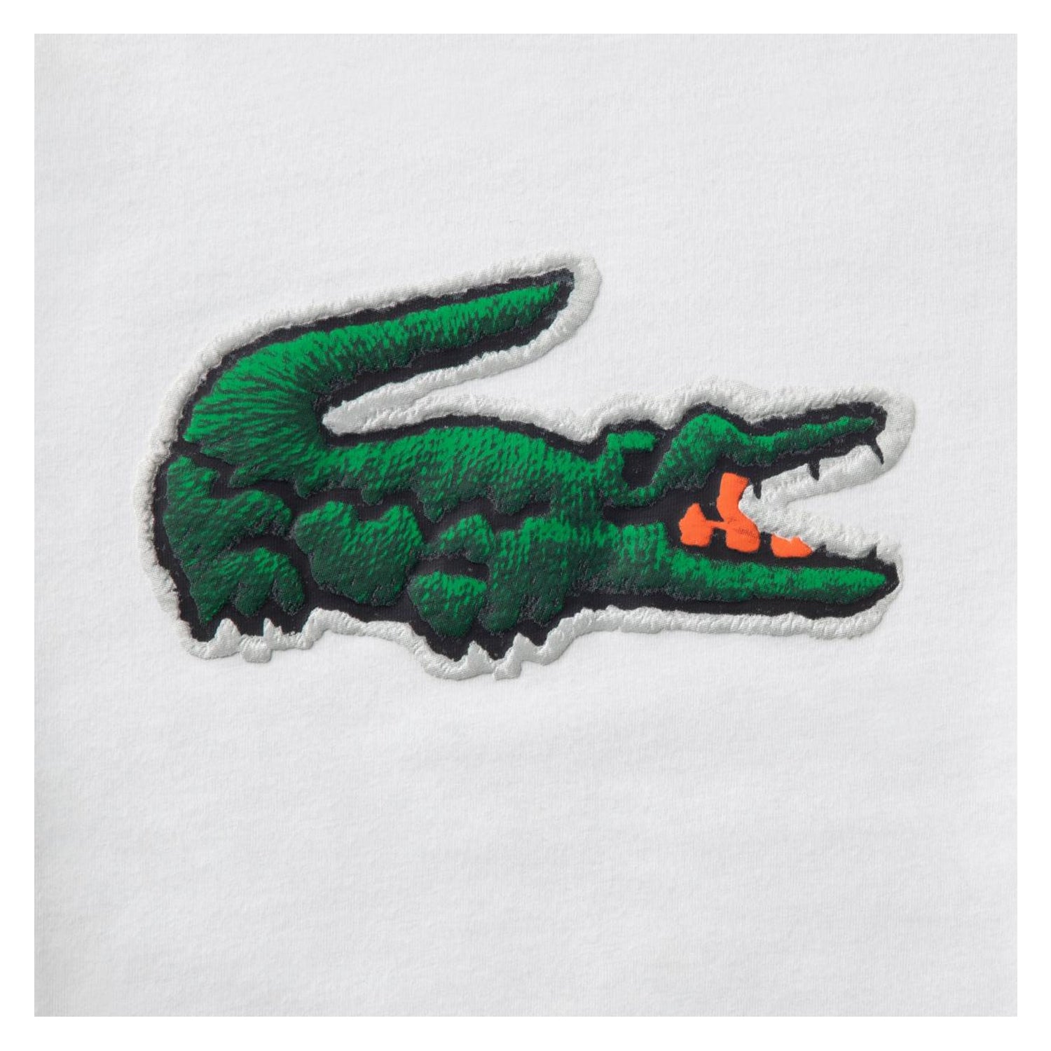 White - Side - Lacoste Childrens-Kids Puffy Logo Regular T-Shirt