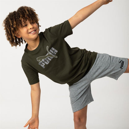 Olive Camo - Back - Puma Childrens-Kids Essentials Lab Logo T-Shirt