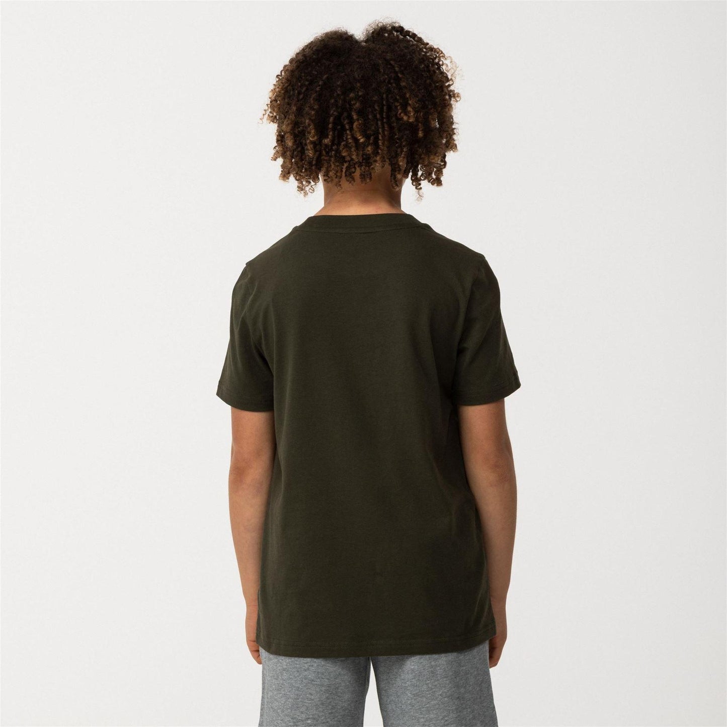 Olive Camo - Side - Puma Childrens-Kids Essentials Lab Logo T-Shirt