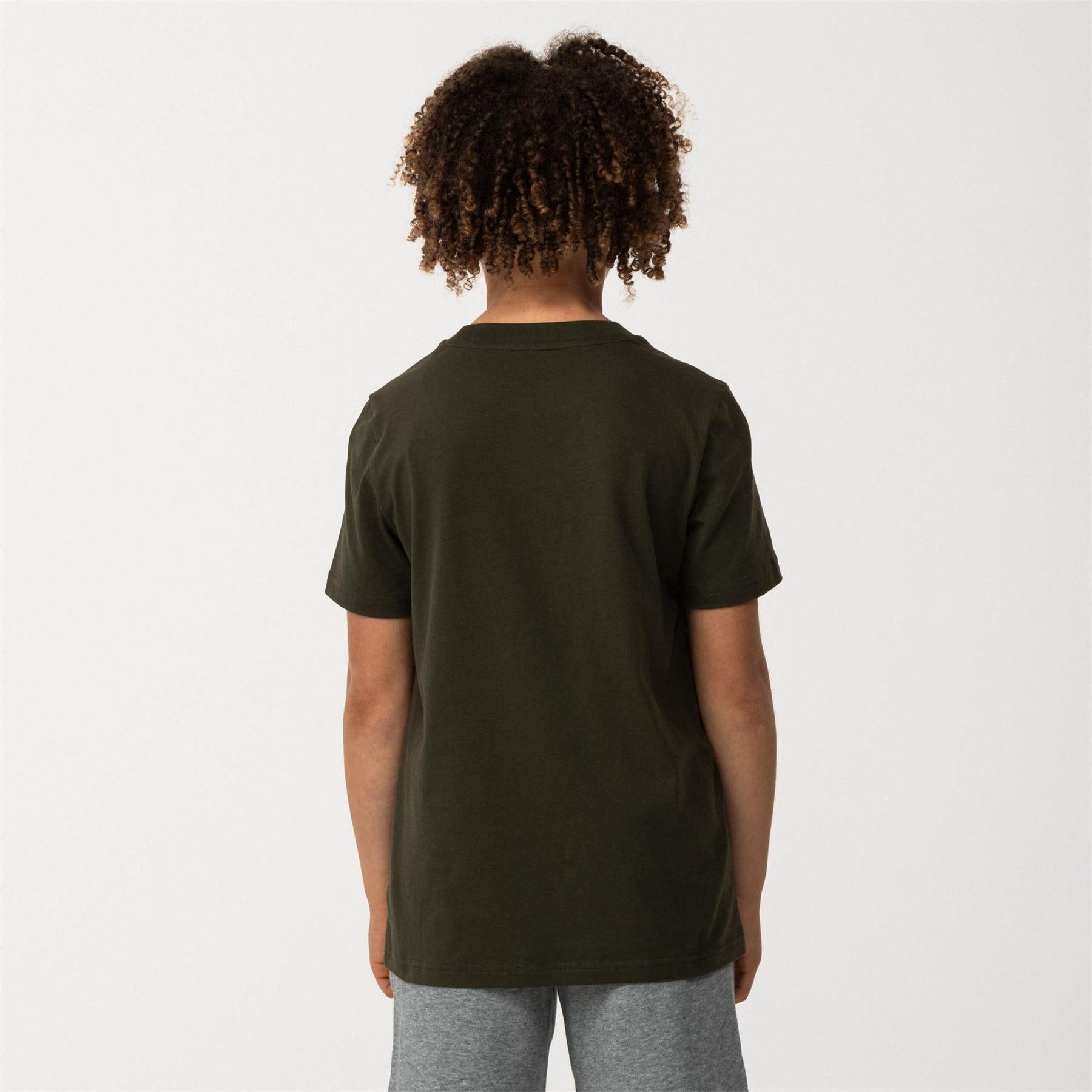Olive Camo - Side - Puma Childrens-Kids Essentials Lab Logo T-Shirt