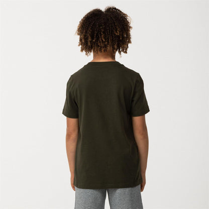 Olive Camo - Side - Puma Childrens-Kids Essentials Lab Logo T-Shirt