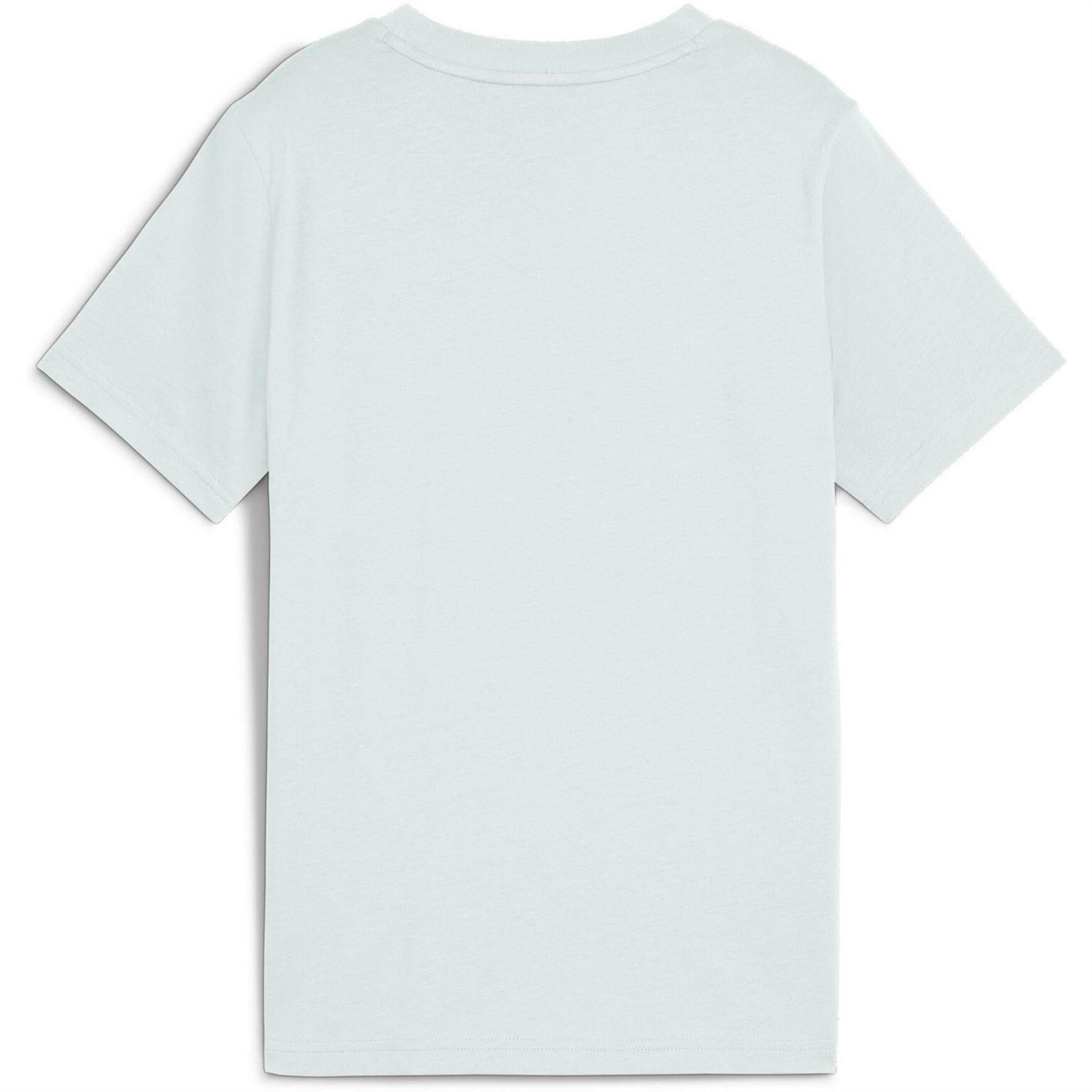 Peaceful Blue - Back - Puma Childrens-Kids Essentials Lab Logo T-Shirt