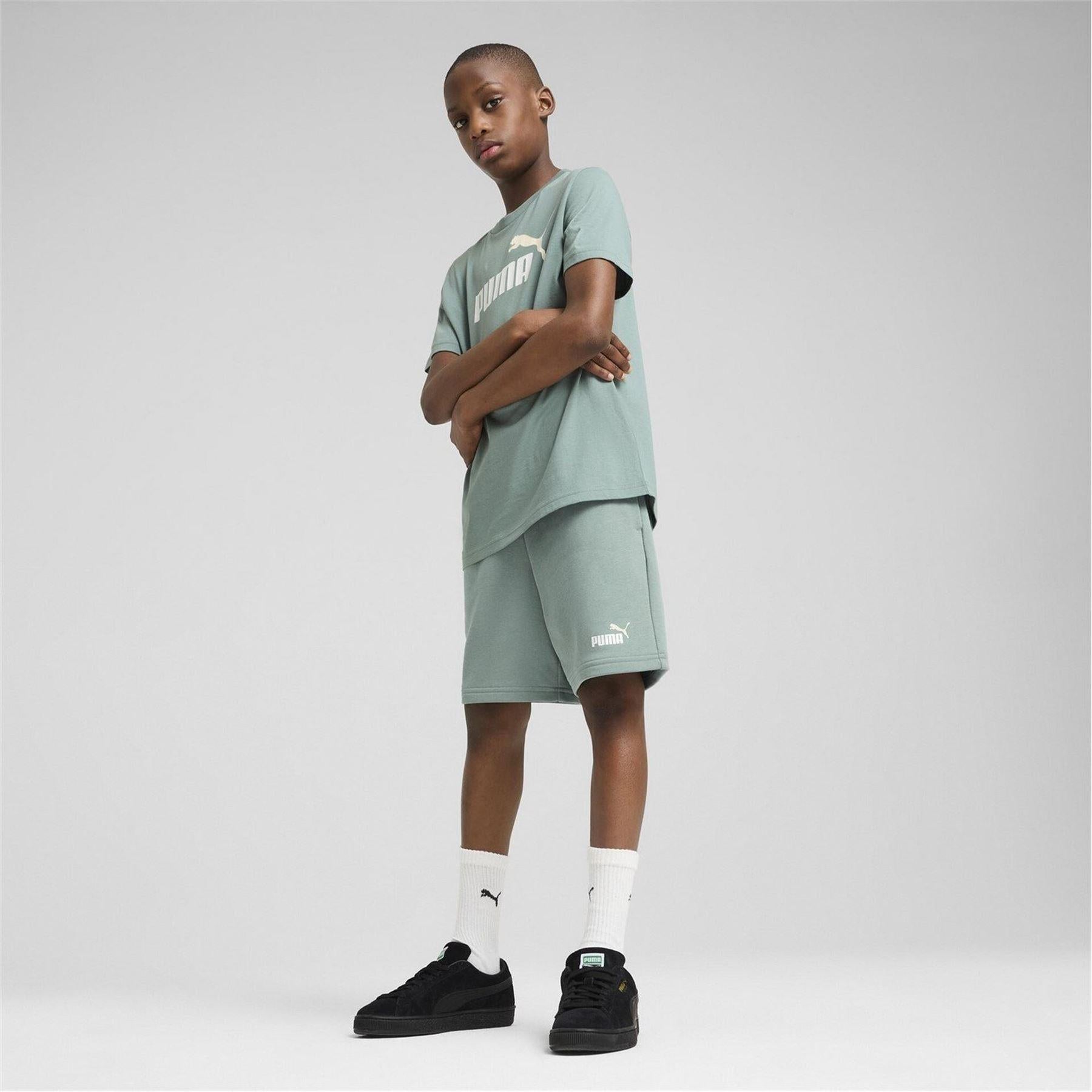 Green - Lifestyle - Puma Childrens-Kids Essentials Lab Logo T-Shirt