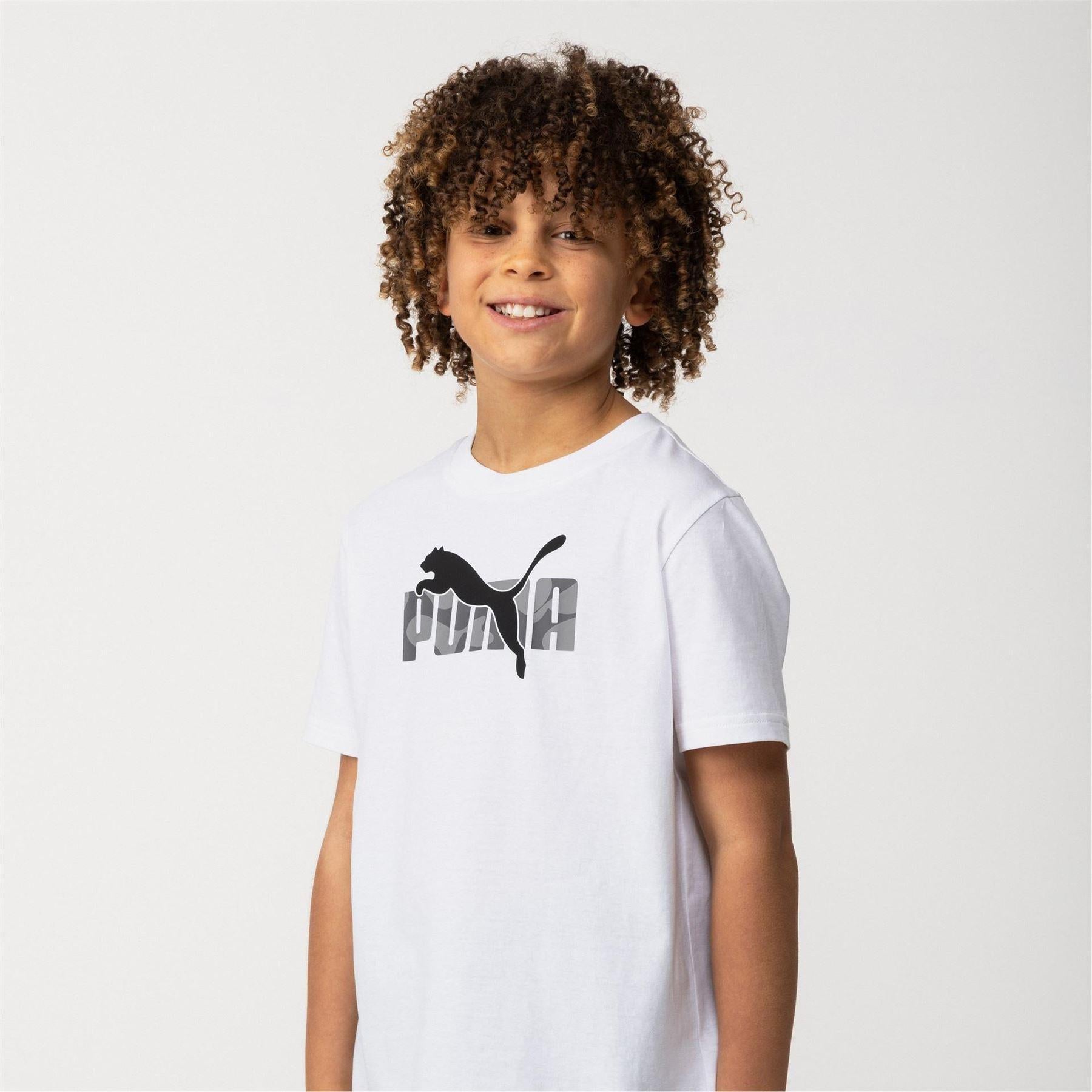 White - Back - Puma Childrens-Kids Essentials Lab Logo T-Shirt