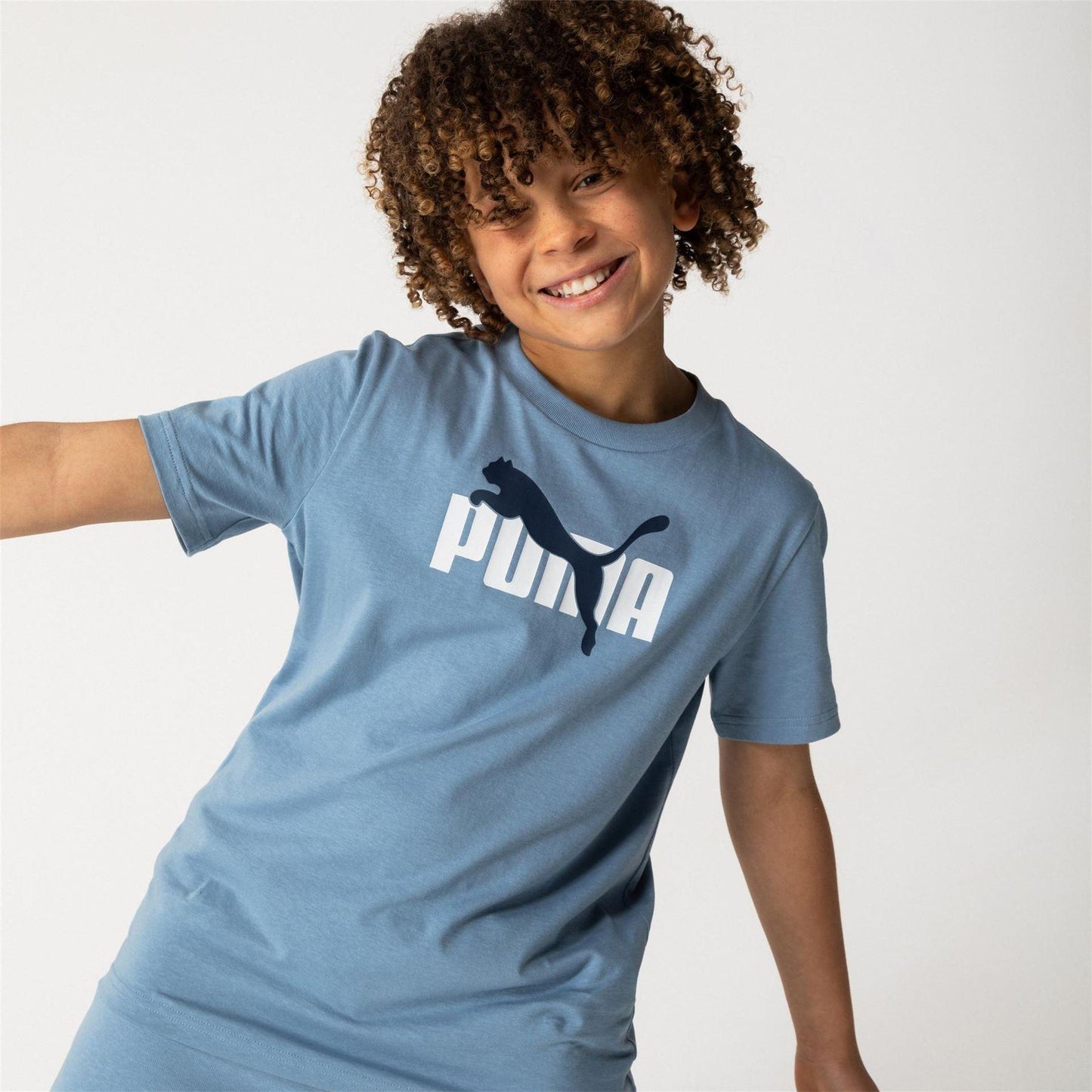 Zen Blue - Front - Puma Childrens-Kids Essentials Lab Logo T-Shirt