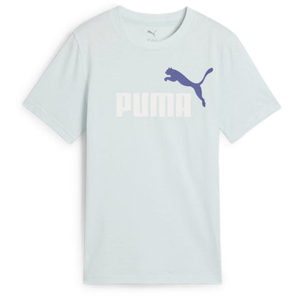Peaceful Blue - Front - Puma Childrens-Kids Essentials Lab Logo T-Shirt