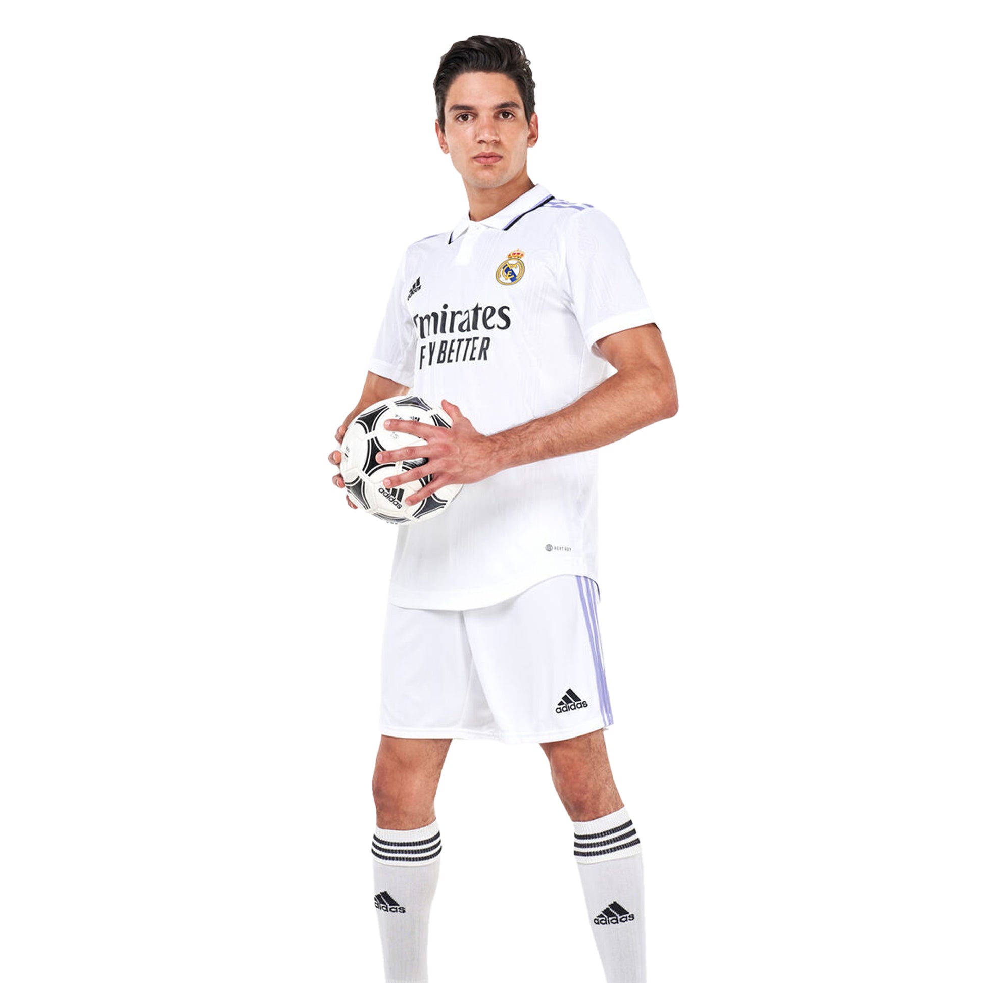 White - Side - Adidas Mens Real Madrid 2022-23 Home Shorts