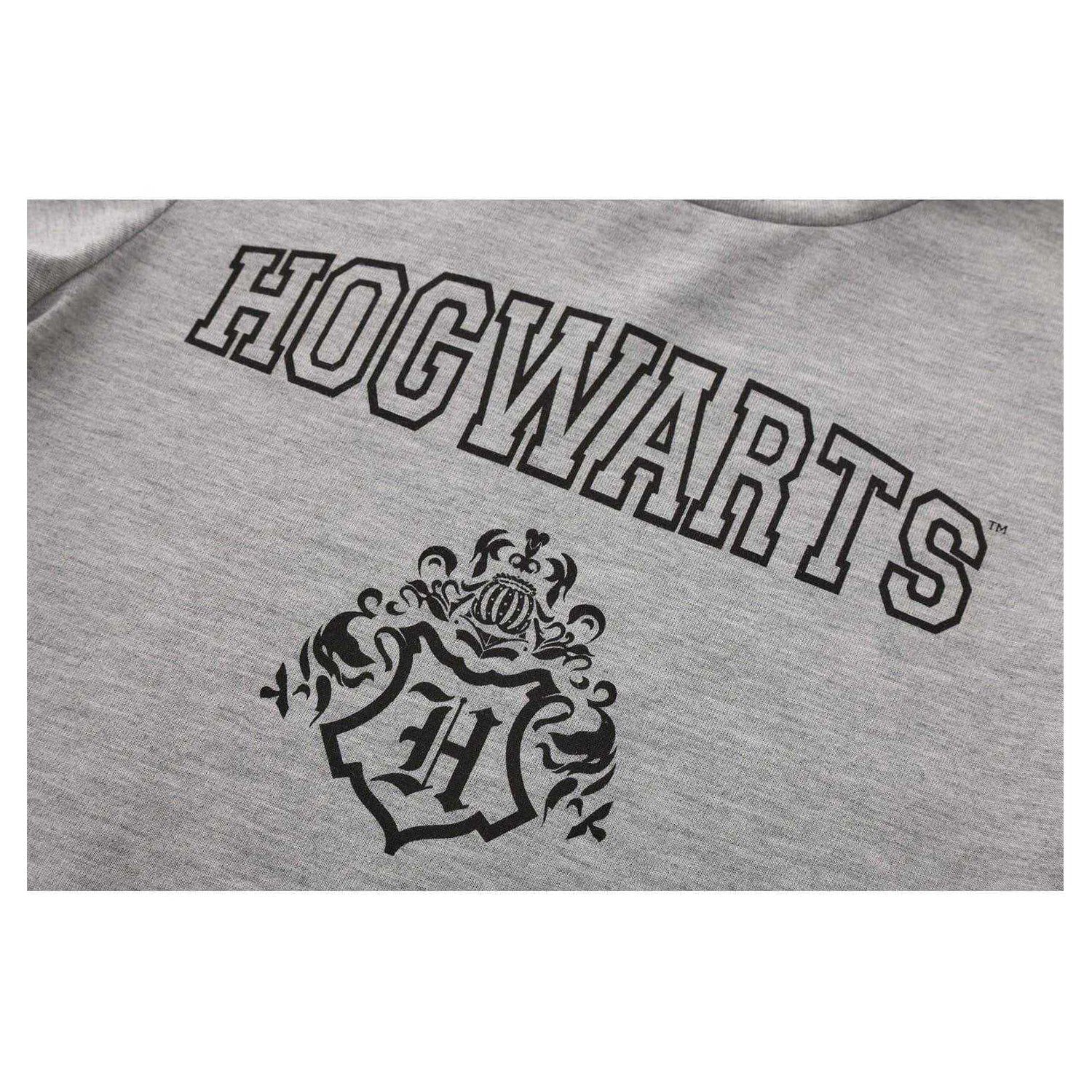Grey - Side - Harry Potter Childrens-Kids Hogwarts Crest Cotton T-Shirt