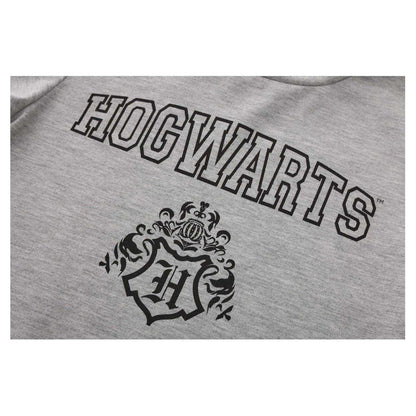 Grey - Side - Harry Potter Childrens-Kids Hogwarts Crest Cotton T-Shirt