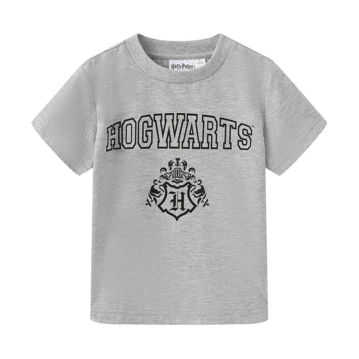 Grey - Front - Harry Potter Childrens-Kids Hogwarts Crest Cotton T-Shirt