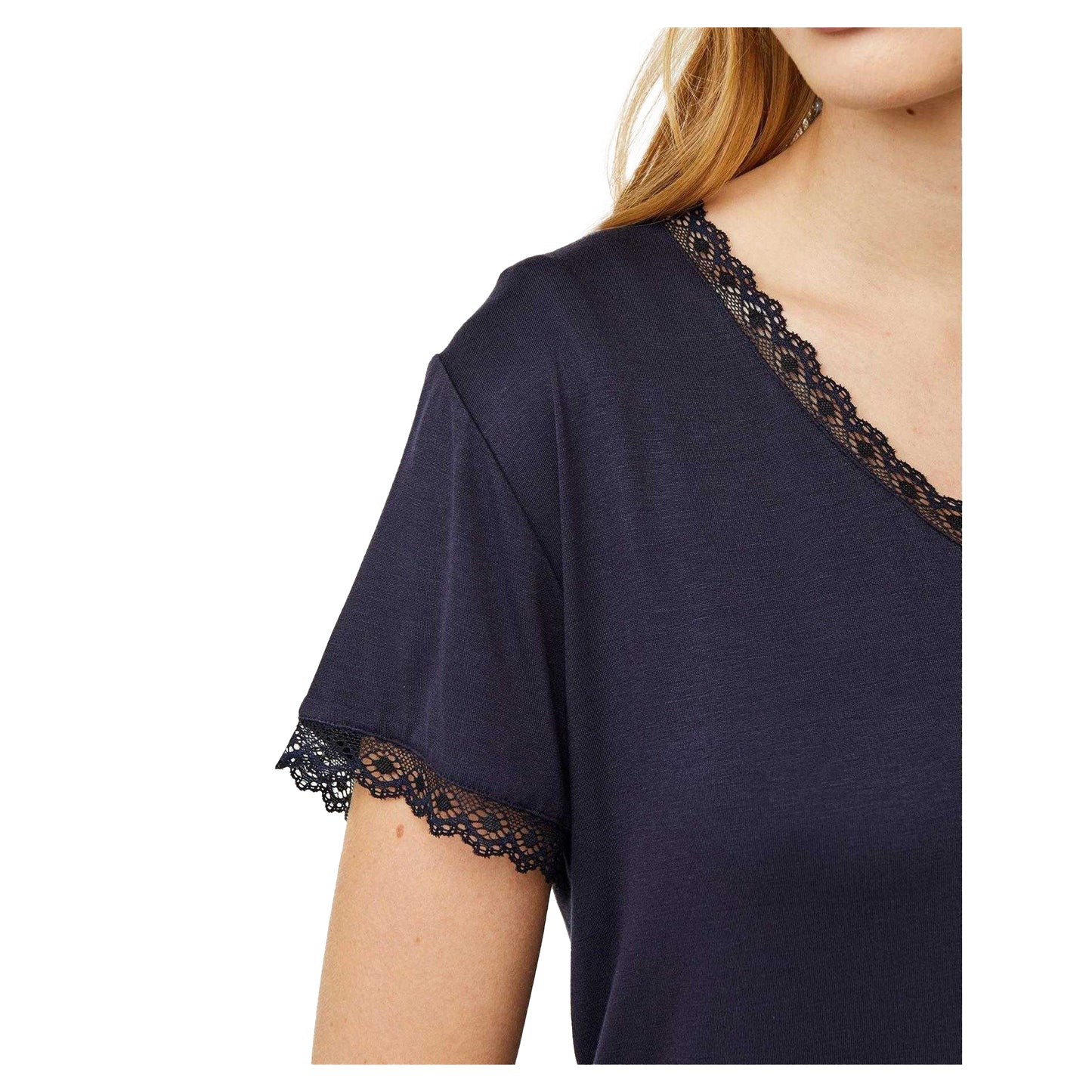 Parisian Night - Side - CCDK Copenhagen Womens-Ladies Lace Trim Pyjama Top