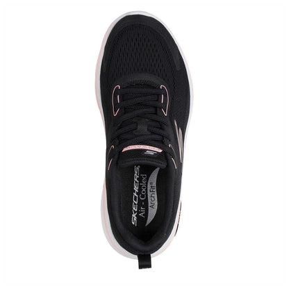 Black-Pink - Lifestyle - Skechers Womens-Ladies Go Walk Arch Fit Trainers