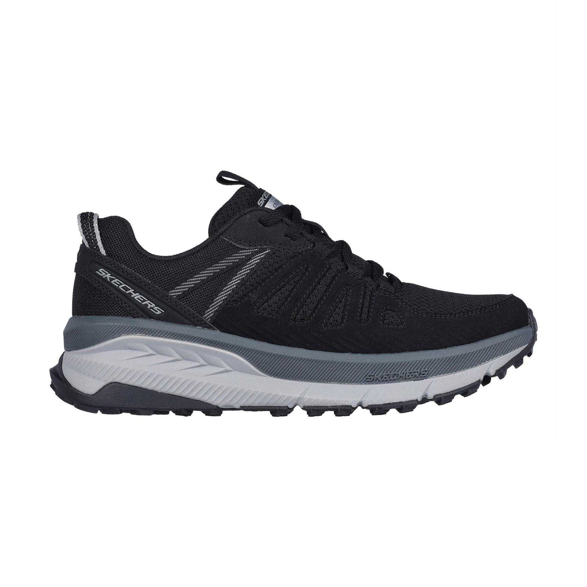 Black-Charcoal - Side - Skechers Womens-Ladies Overlay Trainers