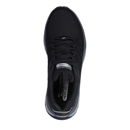 Black-Charcoal - Lifestyle - Skechers Womens-Ladies Overlay Trainers