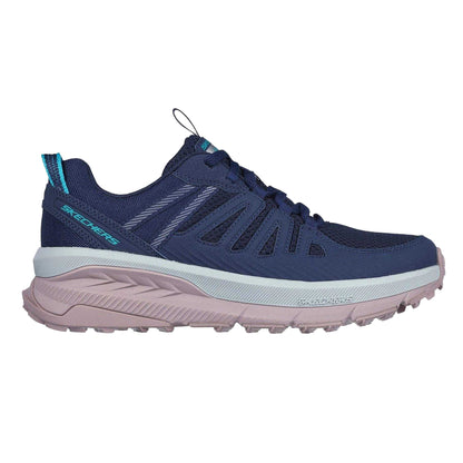 Navy - Side - Skechers Womens-Ladies Overlay Trainers