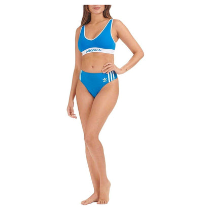 Black-Blue - Side - Adidas Womens-Ladies Cotton Comfort Thong (Pack of 2)