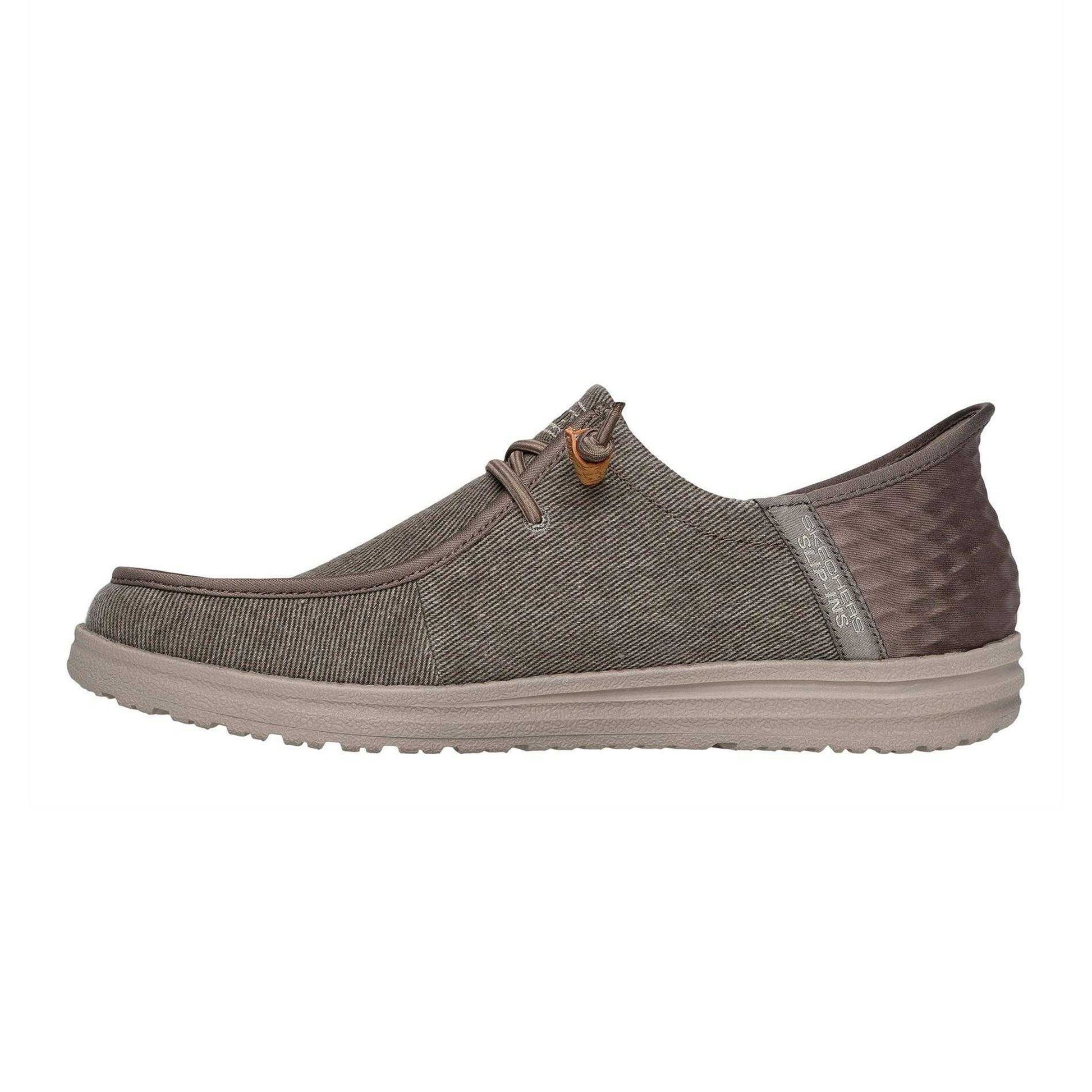 Khaki - Back - Skechers Mens Berlaine Slip-on Shoes