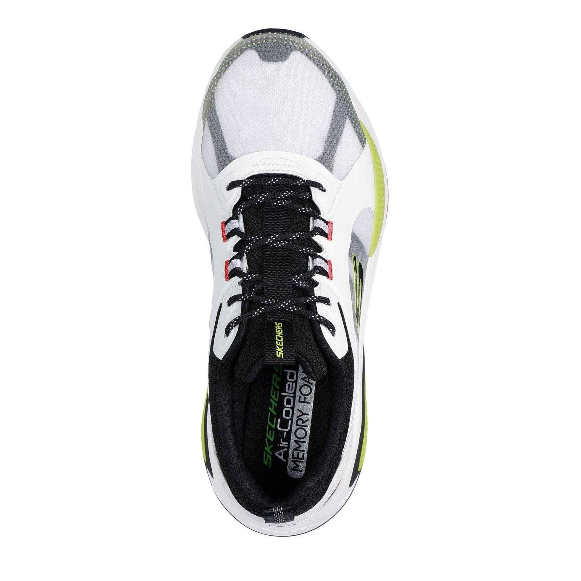 White-Green-Black - Lifestyle - Skechers Mens Mono Mesh Trainers