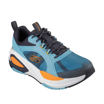 Blue-Orange - Front - Skechers Mens Mono Mesh Trainers