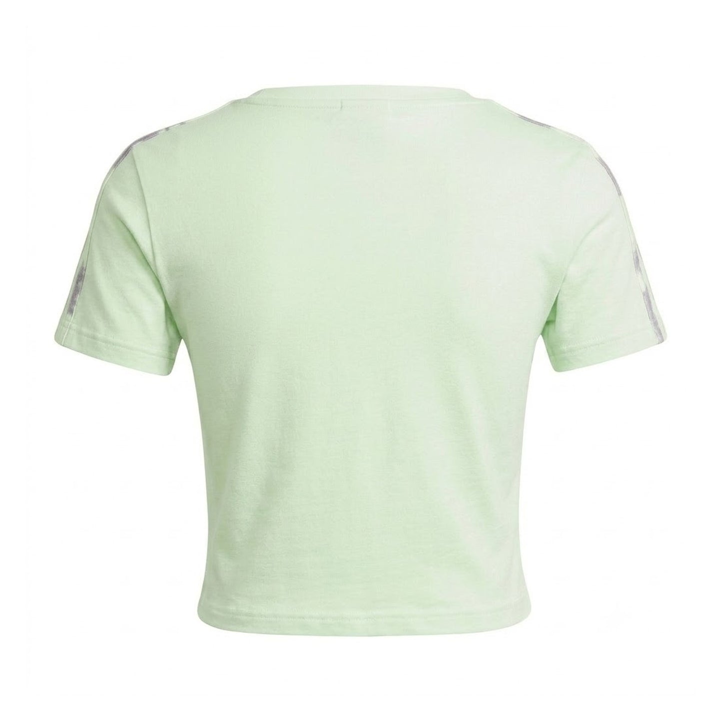 Green - Back - Adidas Womens-Ladies 3 Stripes Slim Crop T-Shirt