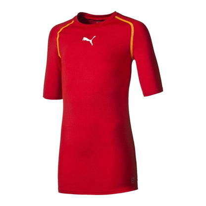 Red - Front - Puma Girls Fitted Short-Sleeved Base Layer Top