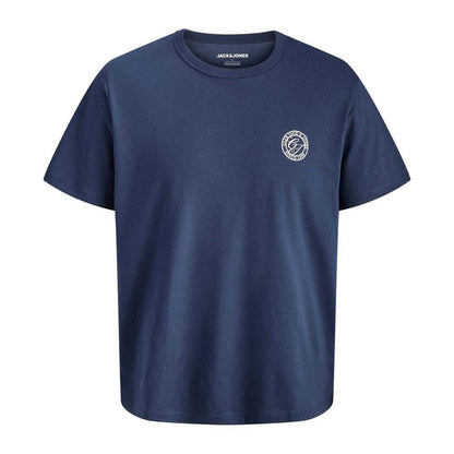 Navy Blazer - Front - Jack And Jones Mens Logo Cotton T-Shirt