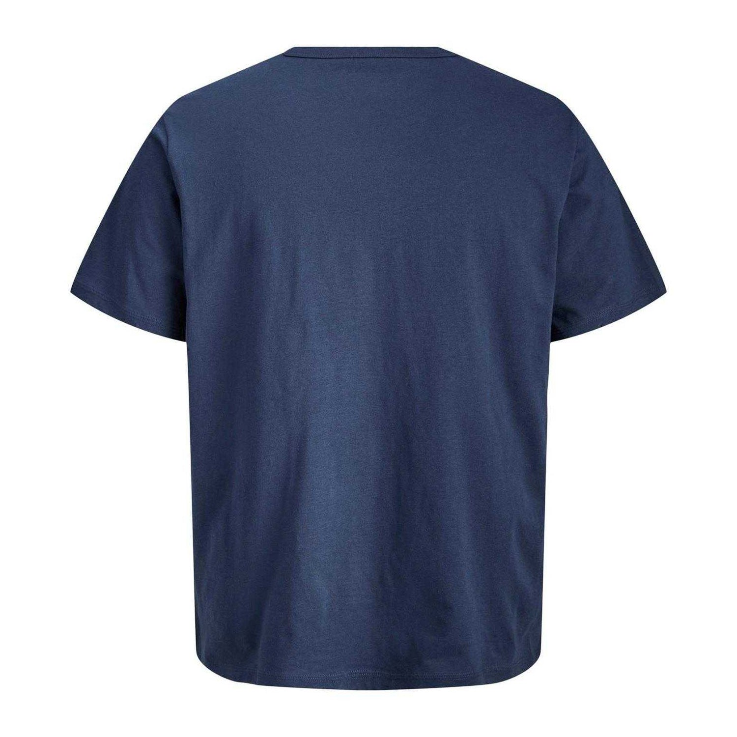 Navy Blazer - Back - Jack And Jones Mens Logo Cotton T-Shirt