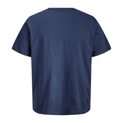 Navy Blazer - Back - Jack And Jones Mens Logo Cotton T-Shirt