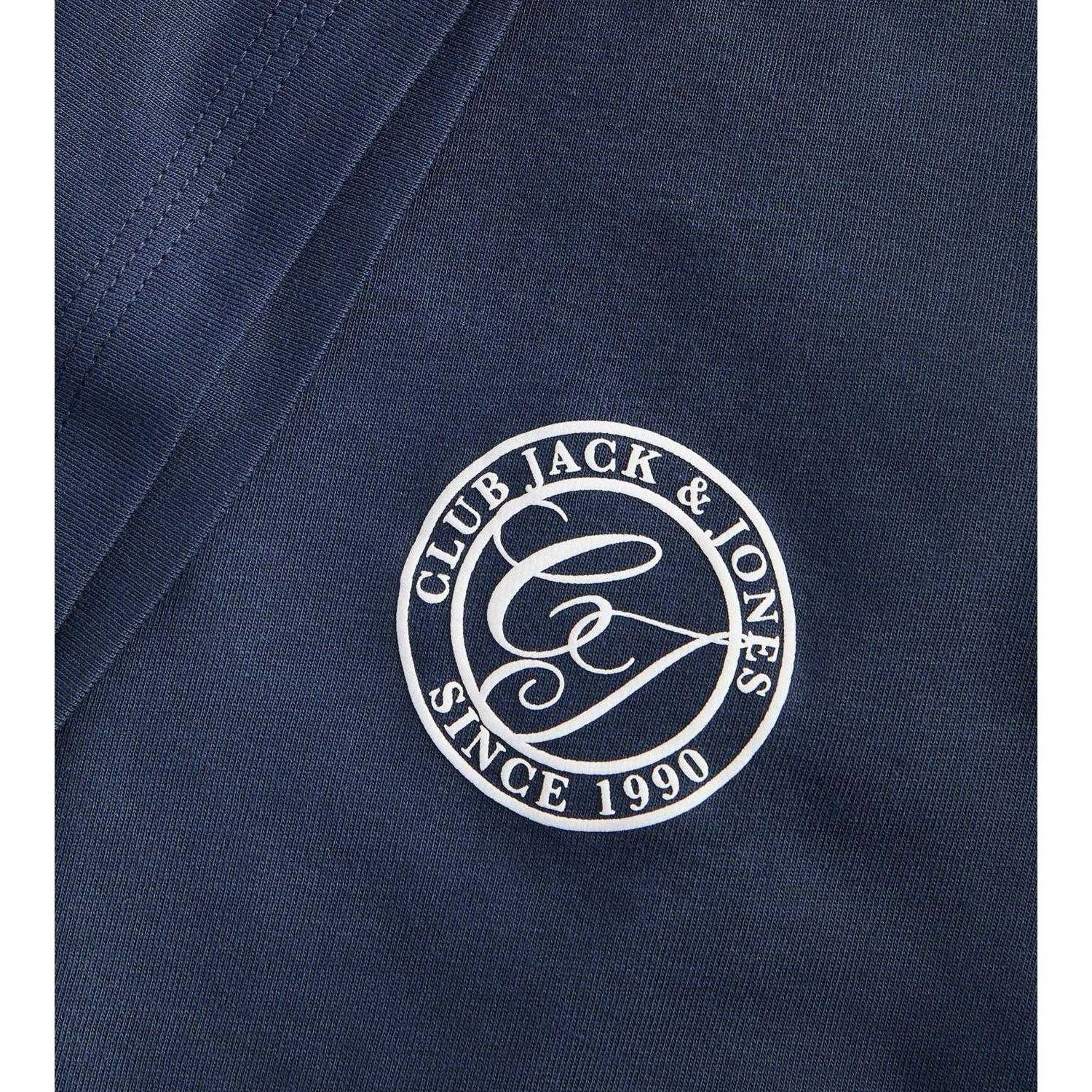 Navy Blazer - Side - Jack And Jones Mens Logo Cotton T-Shirt