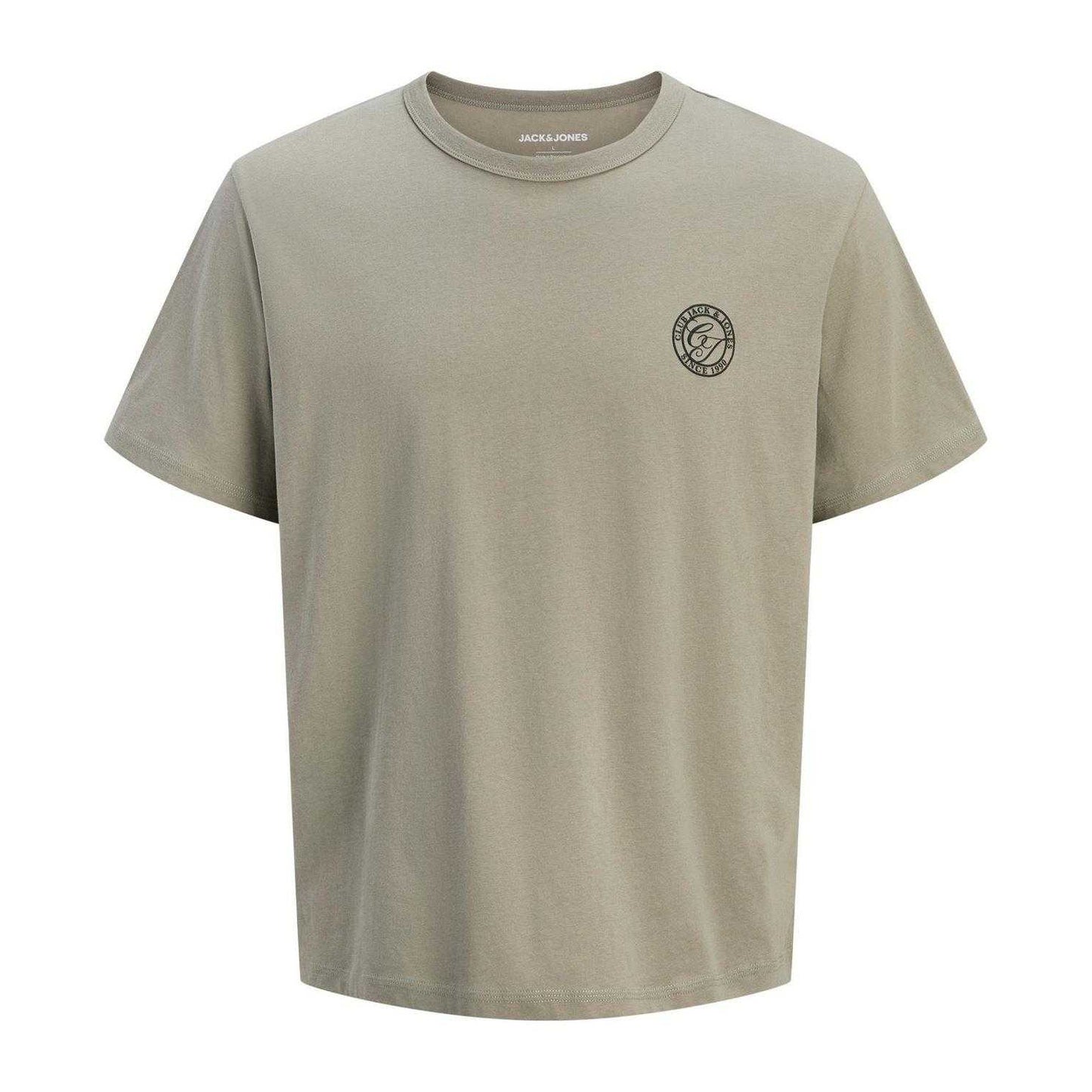 Vetiver - Front - Jack And Jones Mens Logo Cotton T-Shirt