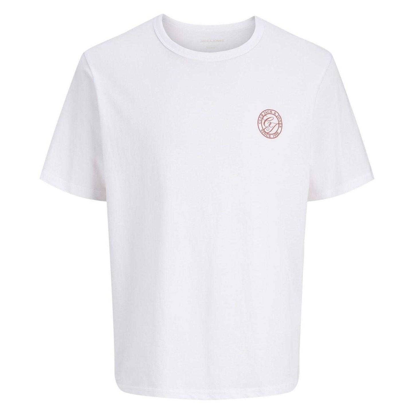 Bright White - Front - Jack And Jones Mens Logo Cotton T-Shirt