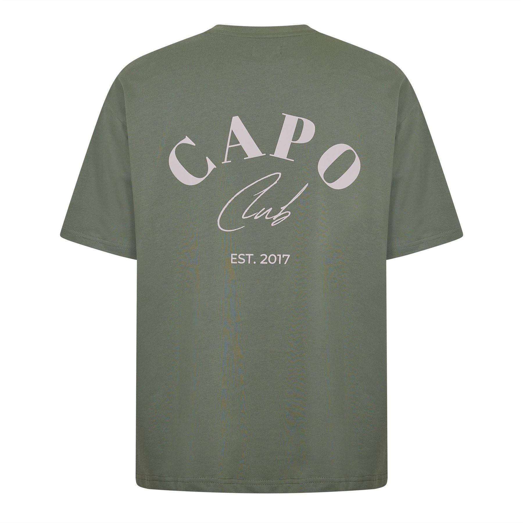 Olive - Back - Capo Mens Beach Club Relaxed Fit T-Shirt