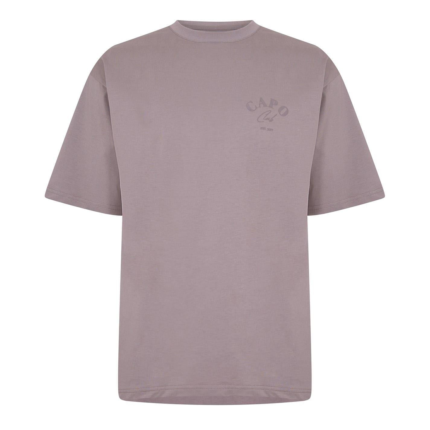 Mushroom - Front - Capo Mens Beach Club Relaxed Fit T-Shirt