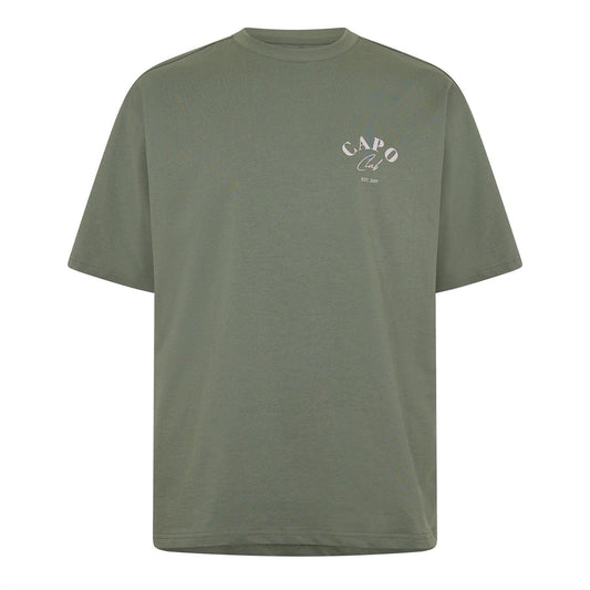 Olive - Front - Capo Mens Beach Club Relaxed Fit T-Shirt